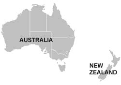 Australia and New Zealand Map