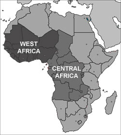 Central and West Africa Map