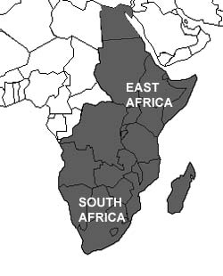 East and South Africa Map